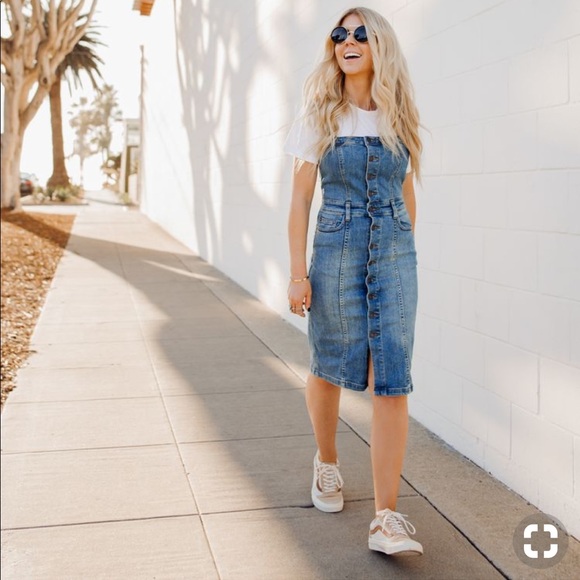 button front jumper dress